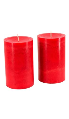 Bougies de l'Avent rubis SafeCandle cire de Noël grand format lot de 2