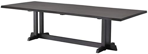 Casa Padrino Mesa de Comedor de Caoba de Lujo Moca 290,5 x 128 x A. 77 cm – Mesa de Cocina de Madera Maciza – Mesa de Comedor Rectangular – Muebles de Comedor de Lujo