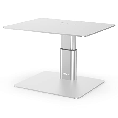 GOKEDA Monitor-Ständer, höhenverstellbar, aus Metall, kompatibel mit Laptop, Computer, Display, iMac, TV, PC, Desktop und allen Bildschirmen für Büro und Zuhause (bis zu 15 kg)