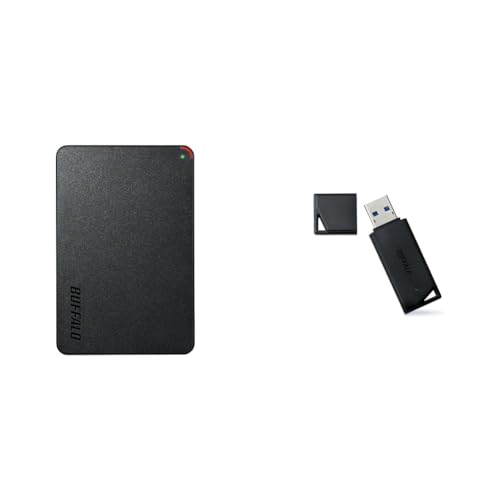 yZbgzobt@[ BUFFALO ~jXe[V USB3.1(Gen1)/USB3.0p|[^uHDD 1TB HD-PCFS1.0U3-BBA + obt@[ USB 32GB USB3.2(Gen1)/3.1(Gen 1)/3.