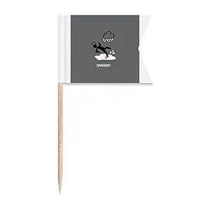 Logo Slippery Road Be Carefull Toothpick Flags Labeling Marking for Party Cake Food Cheeseplate