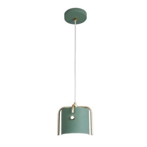 Lustre cage en métal vert E27 suspension créative pour plafond de cuisine