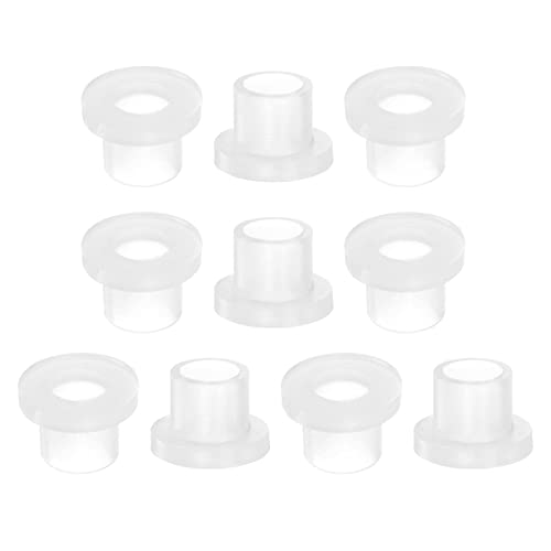 Harfington HTA230214HH0012 10Pcs Flanged Sleeve Bearings 6Mm Bore 8Mm Od 8.1Mm Length Nylon Bushings cover