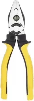Sky Blue Enterprises Alloy Steel Plier Heavy Duty Multipurpose Anti Slip Professional Electrical and Home use DC Combination Plier (8 Inch, Yellow)