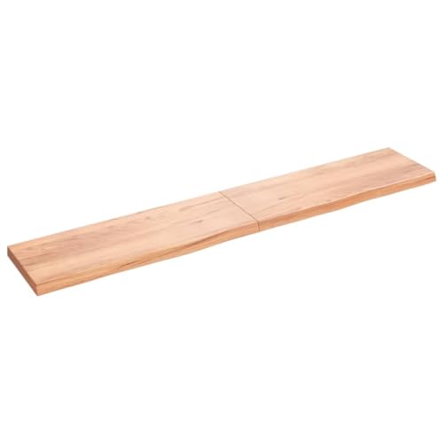 TJROO Estantería flotante hecha a mano, estantería esquinera de madera, decoración para paredes vacías, diseño ahorra espacio, marrón claro, 220 x 40 x 6 cm