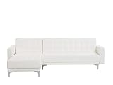 Familienfreundliches und robustes Sofa aus weißem Bezugsstoff