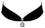 Victorian Vault Alice in Wonderland Black Velvet Choker Clock with Rabbit Steampunk Jewelry Gothic Necklace