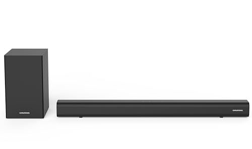 Grundig 2.1 Soundbar DSB 991 SW, mit Subwoofer, Slim Design, 90 Watt Ausgangsleistung, kabellose Verbindung, Bluetooth 5.4, HDMI (ARC-CEC), USB, Optischer- und Aux Eingang, Schwarz – Bild 6