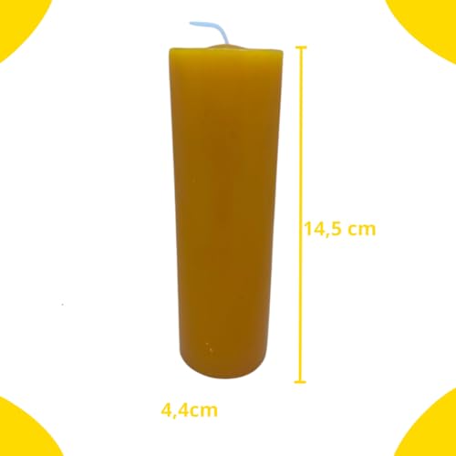 Vela De Cera De Abelha 100% Pura, Maciça, 195 Gramas, Aroma Natural de Mel, Votiva, 14,5 Cm De Altur