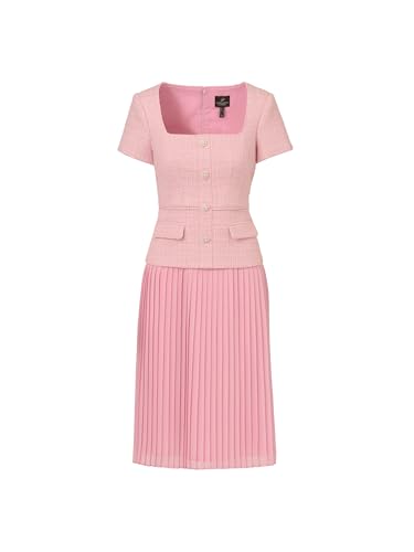 Image of Adrianna Papell Women's Boucle Combo Midi Dress