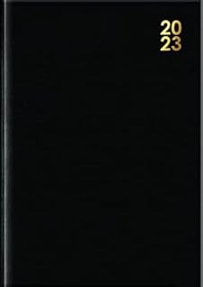 DESIGN GROUP 2023 Premium Black Hard Cover Desk Diary Week to View A4 Home Office Planner