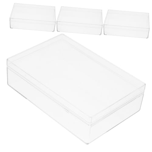 GLSTOY 4pcs Clear Plastic Storage Containers for Beads Jewelry Packaging Organizer Box Transparent Design for Displaying Jewelry Reliable and Protective Storage