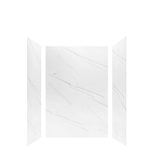 Transolid LWK483672-181 Lusso 48-in x 36-in x 72-in Glue to Wall 3-Piece Shower Wall Kit, Palladio White - Thumbnail 2