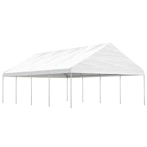 Cenador con Techo Polietileno Blanco 8,92x5,88x3,75 m, Xichuzi Cenadores para Jardin, Pergolas De Jardin, Carpas De Jardin, Carpas para Exteriores, Carpa Jardin Exterior 3155520