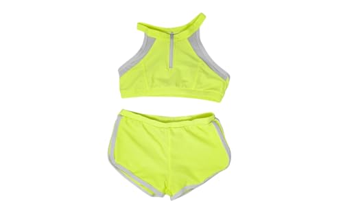 Girls Two Piece Print, Solid Color Bikini Bathing Suit