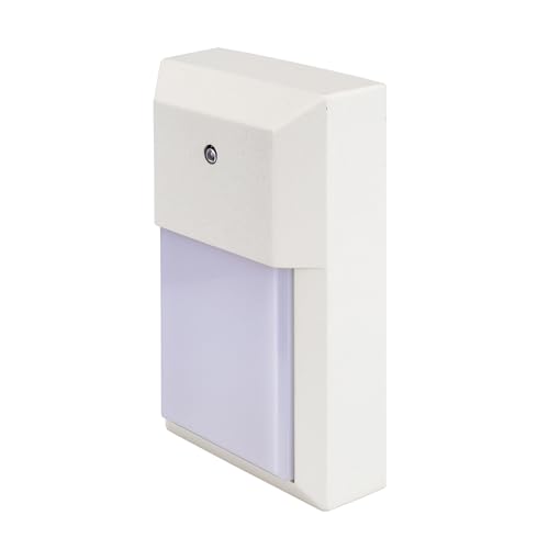 LIT-PaTH Outdoor LED Wall Lantern, Dusk to Dawn Wall Sconce for Porch Lighting Fixture 3000K, 12W 1000 Lumens, Aluminum Housing Plus PC, White Finish,1-Pack, by LIT-PaTH - Image 5