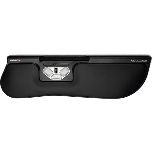 Contour RollerMouse Pro 3 Plus | Ergonomische Maus | Für Rechts- und Linkshänder | Kabelgebundene Maus mit großer Handauflage | 8 Tasten | 2400 DPI | Für Windows und Mac
