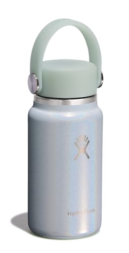 Image of Hydro Flask Micro Bottle - Leak Proof Purse or Pocket Flask - Insulated Mini Water Bottle 6.7 Oz Glimmer Blue