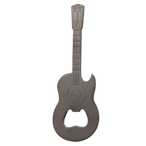 Imán para nevera con forma de guitarra de acero inoxidable FmQ852 (E, 14 x 5 cm)