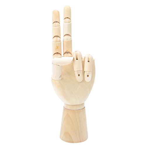 Manichino in legno snodato, Modello a mano sinistra con dita flessibili articolato per artisti, perfetto per disegno schizzo pittura e display di gioielli, decorazione da tavola, regalo creativo