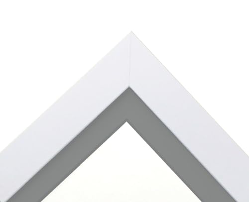 FRAMES BY POST Metro Bilderrahmen mit dunkelgrauem Passepartout, 17,8 x 12,7 cm, für Bildgröße 12,7 x 8,9 cm, Weiß – Ansicht 3