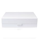 Thepaperbagstore 1 White Extra Large Luxury Magnetic Gift Box - 42x32x12cm - Easy Assembly Magnetic Closure/Lid & Ribbon Tab - Suitable for Weddings, Bridal Showers, Presents and Corporate Gifts