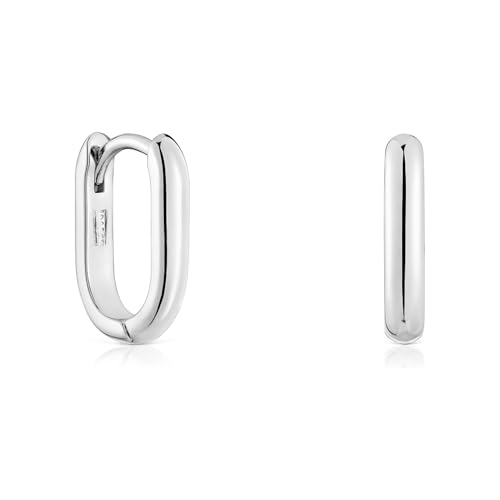 TOUS Pendientes de Aro Cortos para Mujer de Plata de Primera Ley, 12 mm, Colección Basics