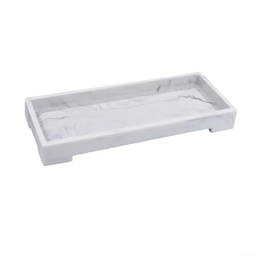 Plateau de salle de bain en silicone, boîte de rangement moderne pour distributeur de savon et éponge, passe au lave-vaisselle, gris (blanc B)