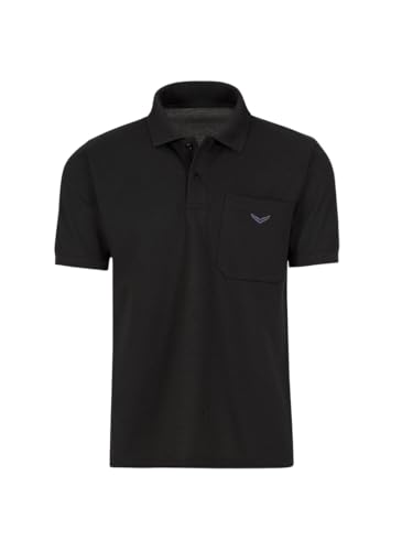 Polo homme noir Trigema 627602 en coton confortable taille Large Schwarz