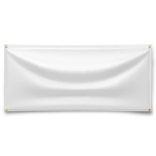 wall26 Blank White Vinyl Banner with Grommets Durable for Indoor and Outdoor Use, Ideal for DIY Projects - 24