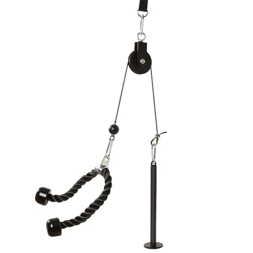 Trintion Fitness Latzug Gym Kabelzug Unterarmtrainer Pull Down und Lift Pulley Machine Attachment für Ganzkörpertraining Krafttrainingsgerät für Arme Rücken Schultern (Ballzugseil)