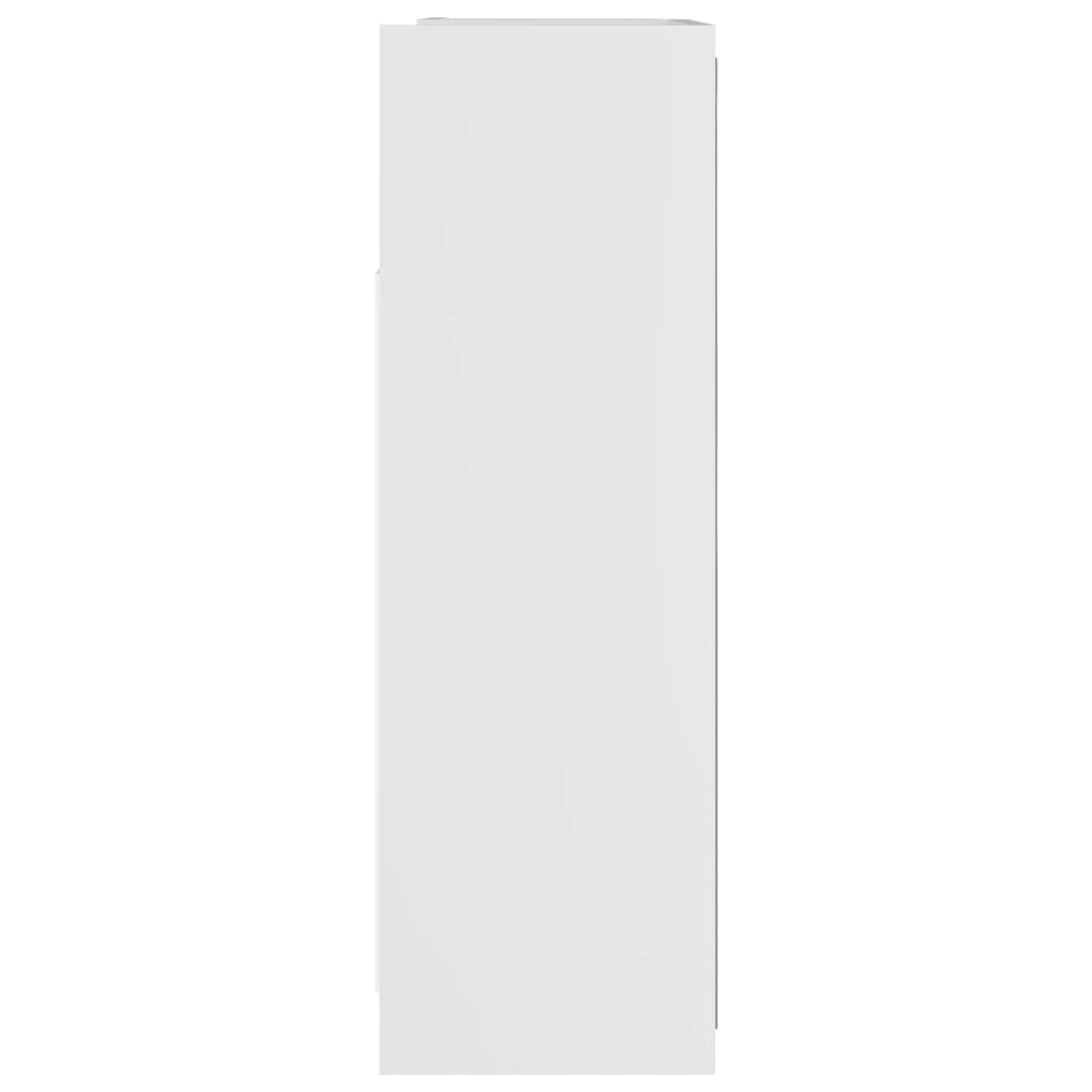 Szafka łazienkowa z lustrem biała z materiału drewnopochodnego, 62,5 x 20,5 x 64 cm, z 5 półkami i 1 drzwiczkami, miejsce do przechowywania szafki pod umywalkę, meble łazienkowe, wiszące na