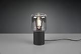 Reality Leuchten Lampa stołowa Nico R50591032, metal czarny matowy, szkło barwione dym, bez 1x E27