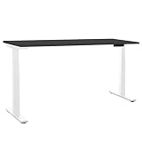 Weber Büro Motor-Schreibtisch TELDRA 180 x 80 cm elektrisch höhenverstellbar in Anthrazit | Memory-Funktion | Höhenanzeige | Kollisionsschutz, Farbe Gestell:Weiß