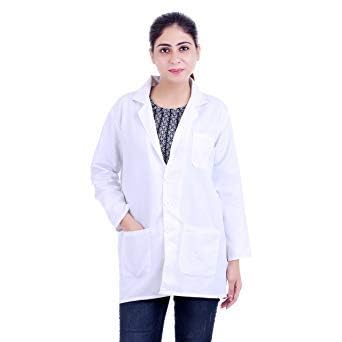 N.S. UNISEX COTTON CHAMBRAY LAB COAT(WHITE,LARGE)