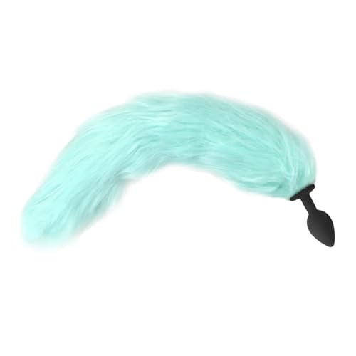 Plug anal lumineux avec queue de renard bleue pour cosplay érotique