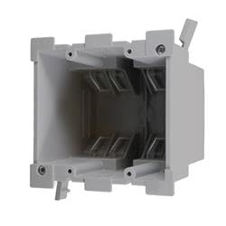 Cantex 3012613 34 cu. in. Old Work Rectangle PVC 2 Gang Outlet Box Gray