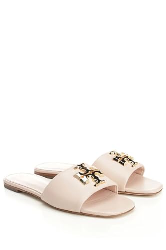 Tory Burch Women's Eleanor Leather Slides (Rose Pink/Gold, US Footwear Size System, Adult, Women, Numeric, Medium, 9)