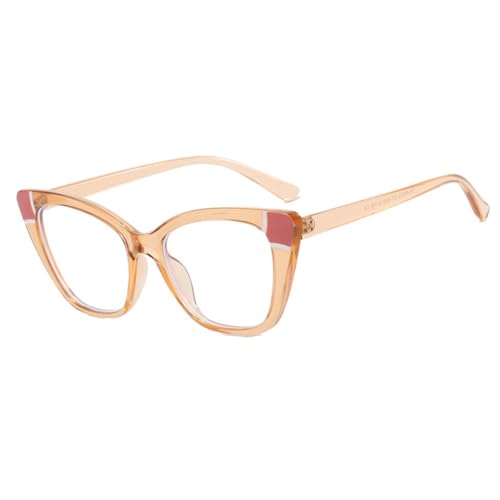 Lunettes de vue œil de chat champagne design patchwork transparent taille unique femme