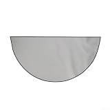 Feuerfeste Fiberglas-Kaminmatte, halbrund, hitzebeständig, Bodenschutz für Holzofen, Feuerlöcher, Kang, leicht zu reinigen, schwarz, silber, 1 mm dick, Sicherheitsschild (1 mm x 102 x 60 cm, Silber)