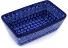 Polmedia Polish Pottery Loaf Pan 8" - Winter Frost Pattern Handmade in Boleslawiec Poland by Ceramika Artystyczna + Certificate of Authenticity