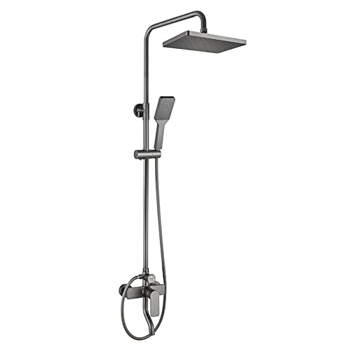 Douche haute pression anti-calcaire réglable avec flexible et support de salle de bain