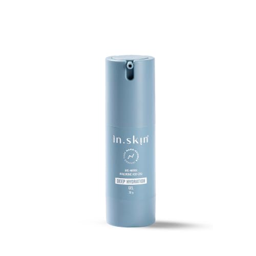 Image of in.skin Deep Hydration Gel with 2% Hyaluronic Acid HA5 Matrix, 4% Saffron Extract & Aloe + Cucumber | Lightweight Hydrating Face Gel for Dry & Dull Skin | Brightening & Soothing Moisturizer (30 g)
