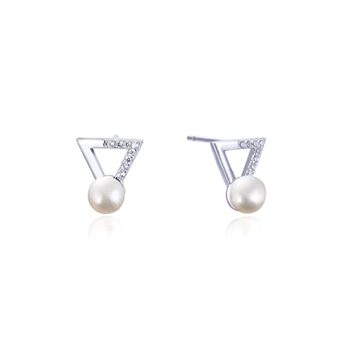 Clous de boucles d'oreilles en argent 925 femmes triangle avec fermoir friction