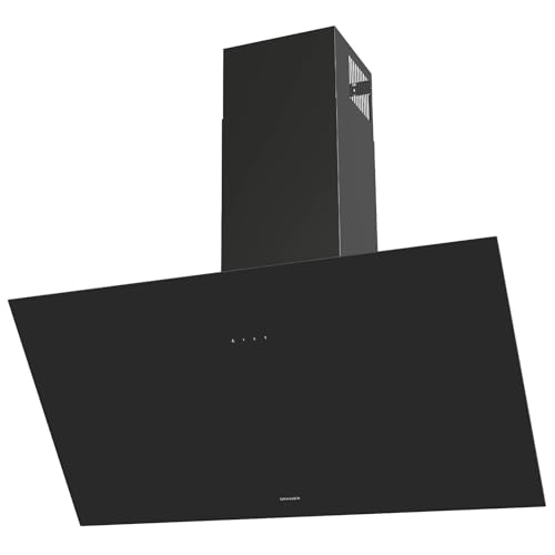 Oranier kopffreie Wandhaube 90 cm schwarz - Dunstabzugshaube mit Touch Control Bedienung, Sicherheitsglas, Abluftbetrieb, 3 Leistungsstufen, LED-Beleuchtung und Randabsaugung