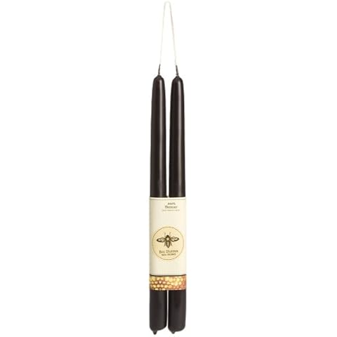 Big Dipper Wax Works Black Candles, Beeswax Taper Candles, 24-Hour Long Burn, Pure Beeswax Candle 15" x 1" Cover