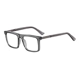 VFDHN Gafas para hombre, lentes transparentes, montura cuadrada, gafas decorativas transparentes para hombre, 6, talla única
