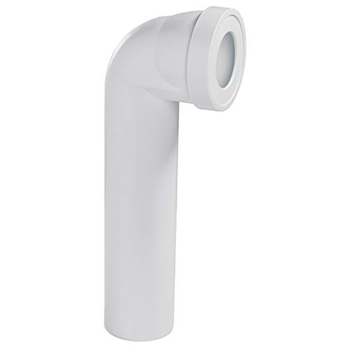 Wirquin 71060101 Pipe wc rigide coudée, mâle, longue, à coller pour évacuation toilette, blanc