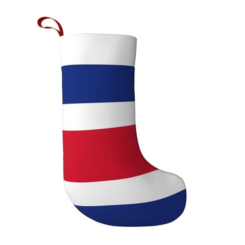 TTIGLHOH Chaussettes de Noël super douces, motif drapeau du Costa Rica, chaussettes de Noël imprimées double face pour décoration de famille