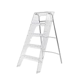 Escalera Plegable Transparente con escalones Antideslizantes, Soporte de exhibición Multifuncional for el hogar, Interior y Exterior.(Clear,5 Steps)